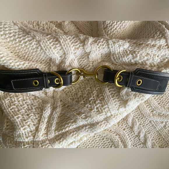 Coach 90013 2” black signature belt with brass horse bit closure, size M - Picture 1 of 3